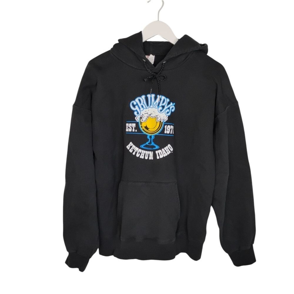 Grumpys Black Hoodie Ketchum Idaho size Large
